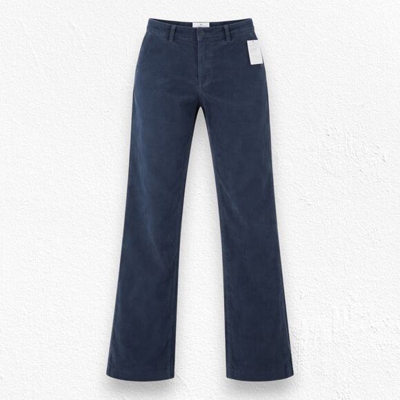 Frank & Eileen Kinsale Navy Blue Corduroy Mid-Rise Crop Wide Leg Pants Size 2
